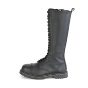 Demonia RIOT-20 Knee High Boot (Black Vegan Leather)
