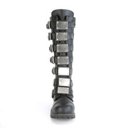 Demonia RIOT-21MP Knee High Boot (Black Vegan Leather)