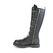 Demonia RIOT-21MP Knee High Boot (Black Vegan Leather)