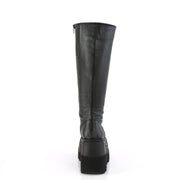 Demonia SHAKER-100WC Knee High Boot (Black Vegan Leather)