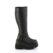 Demonia SHAKER-100WC Knee High Boot (Black Vegan Leather)