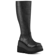 Demonia SHAKER-100WC Knee High Boot (Black Vegan Leather)