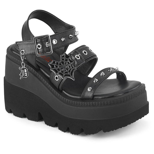 Demonia SHAKER-13 Sandal (Black Vegan Leather)
