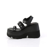 Demonia SHAKER-13 Sandal (Black Vegan Leather)
