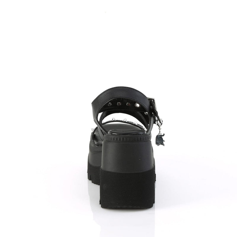 Demonia SHAKER-13 Sandal (Black Vegan Leather)