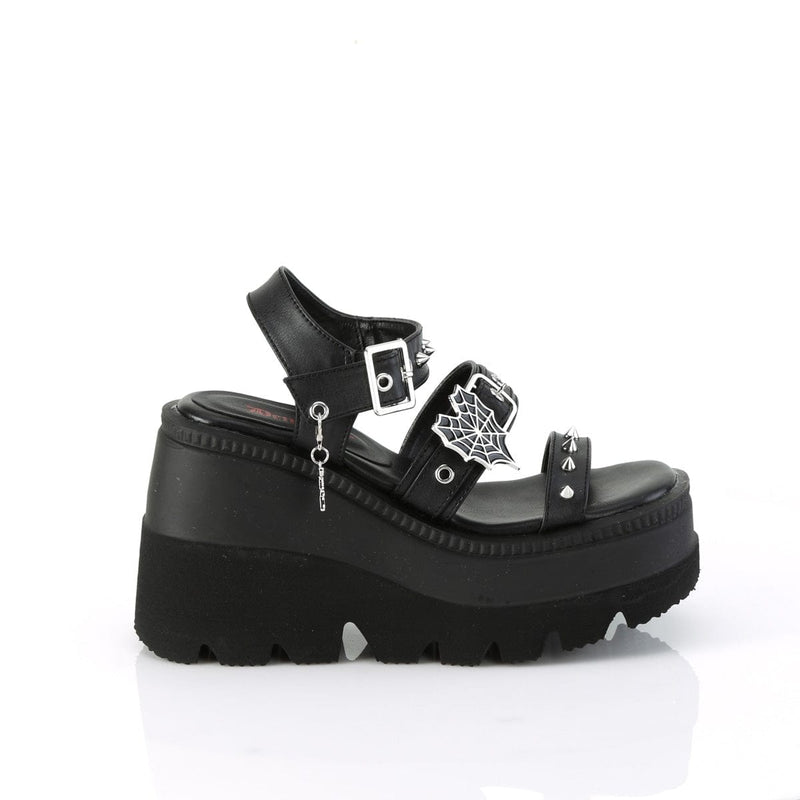 Demonia SHAKER-13 Sandal (Black Vegan Leather)
