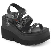 Demonia SHAKER-13 Sandal (Black Vegan Leather)