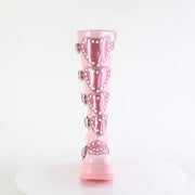 Demonia SHAKER-210 Knee High Boot (Baby Pink Patent)