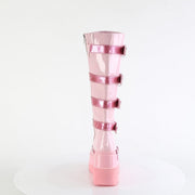 Demonia SHAKER-210 Knee High Boot (Baby Pink Patent)