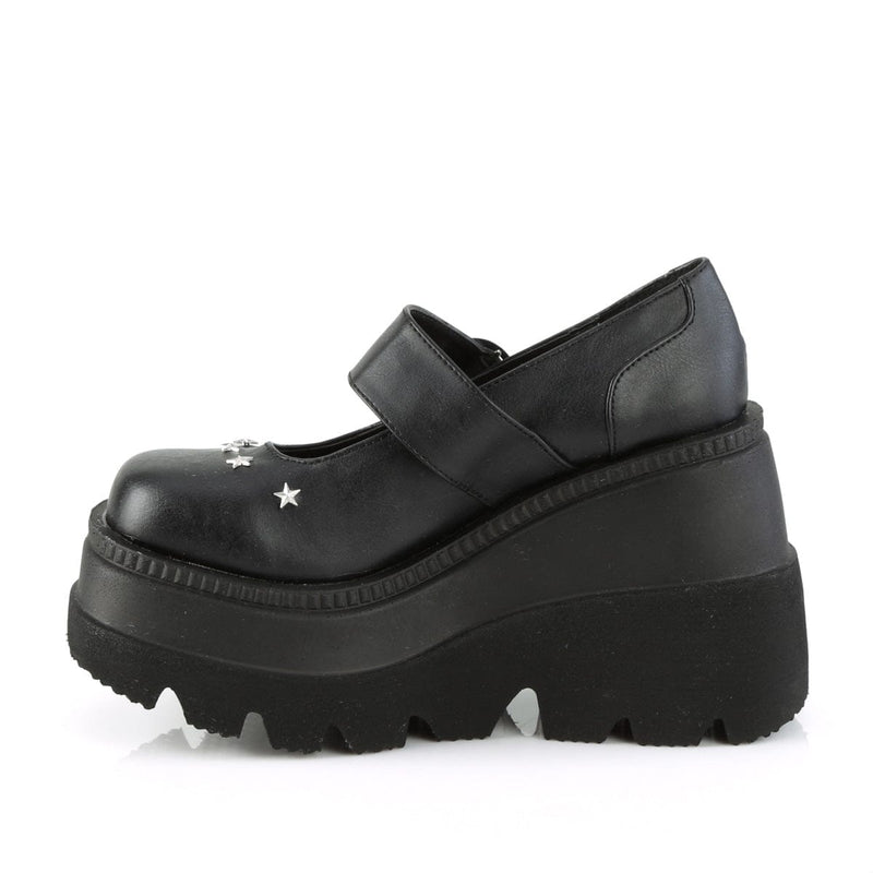 Demonia SHAKER-23 Mary Jane (Black Vegan Leather)