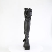 Demonia SHAKER-325 Thigh High Boot (Black Vegan Leather)