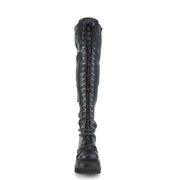 Demonia SHAKER-350 Knee High Boot (Black Veagn Leather-Stretch)