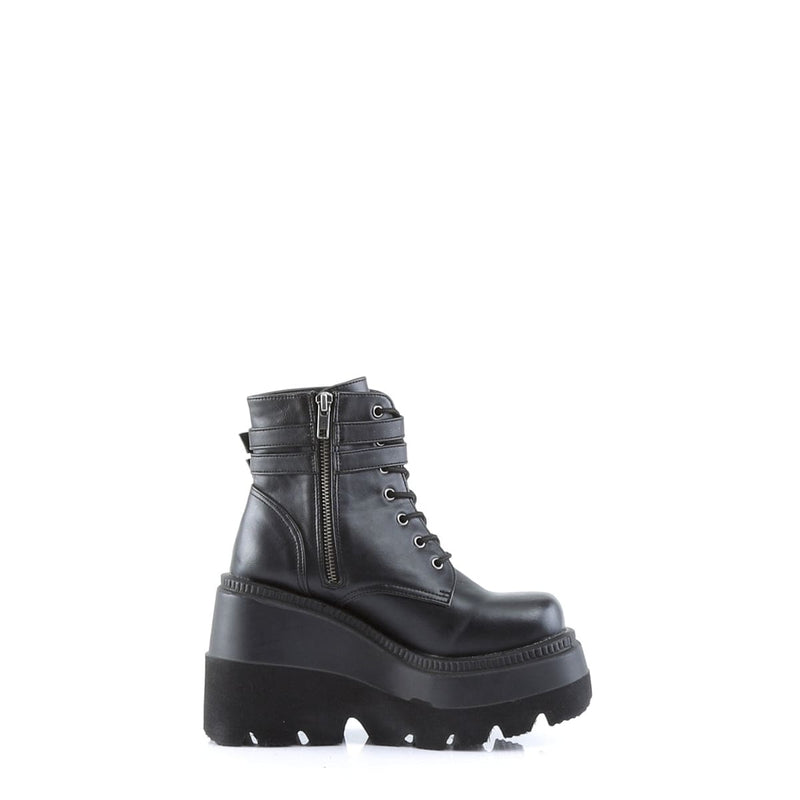 Demonia SHAKER-52 Ankle Boot (Black Vegan Leather)