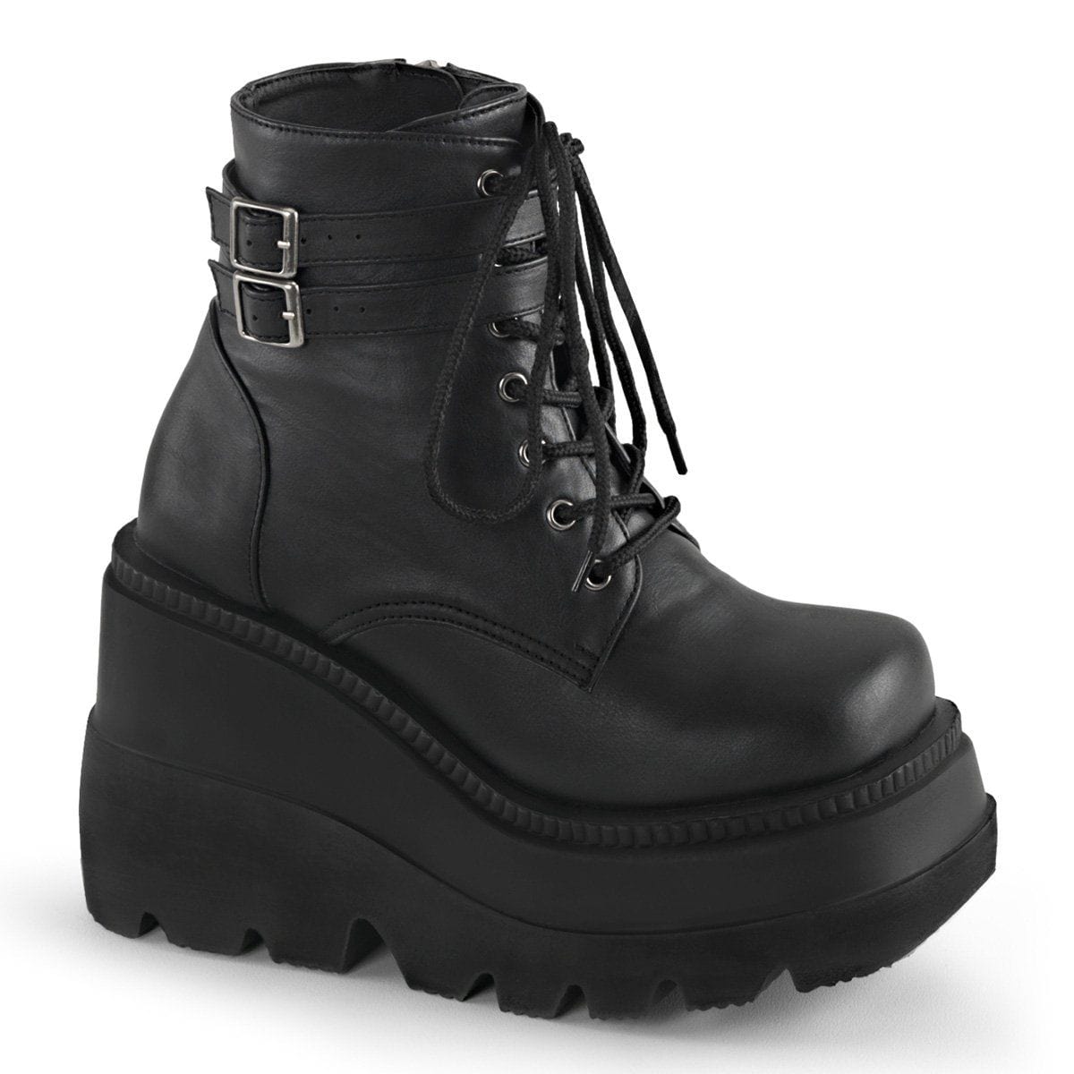 Demonia SHAKER 52 Ankle Boot Black Vegan Leather | Shoe Me — SHOE ME