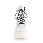 Demonia SHAKER-52 Ankle Boot (White Vegan Leather)