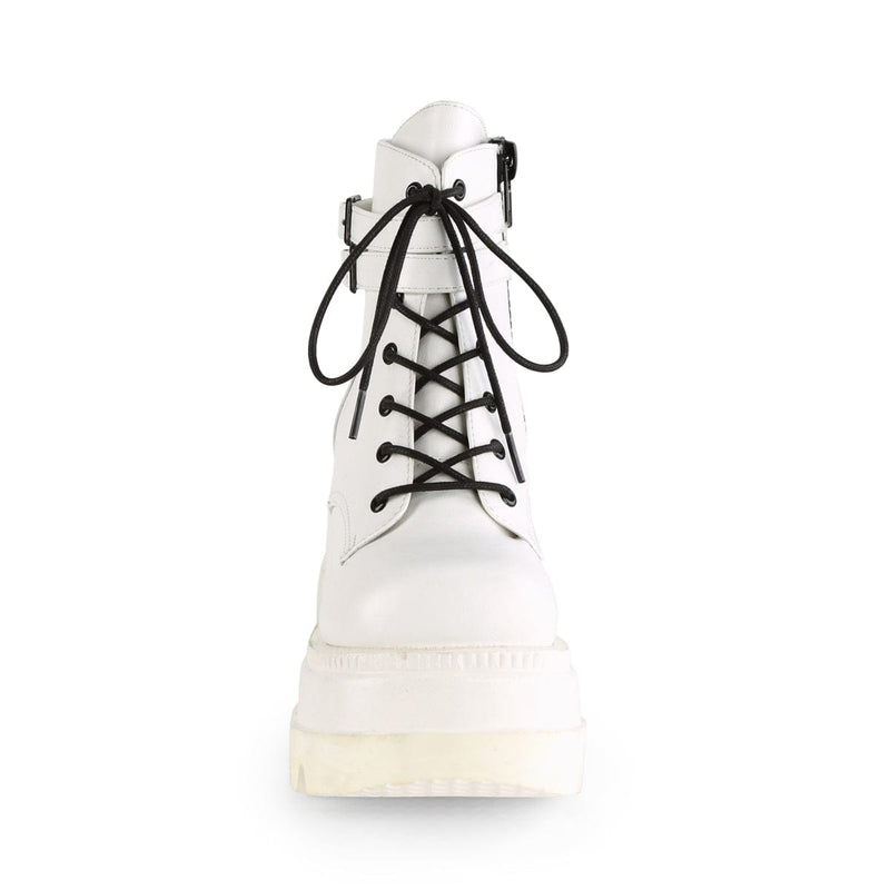 Demonia SHAKER-52 Ankle Boot (White Vegan Leather)