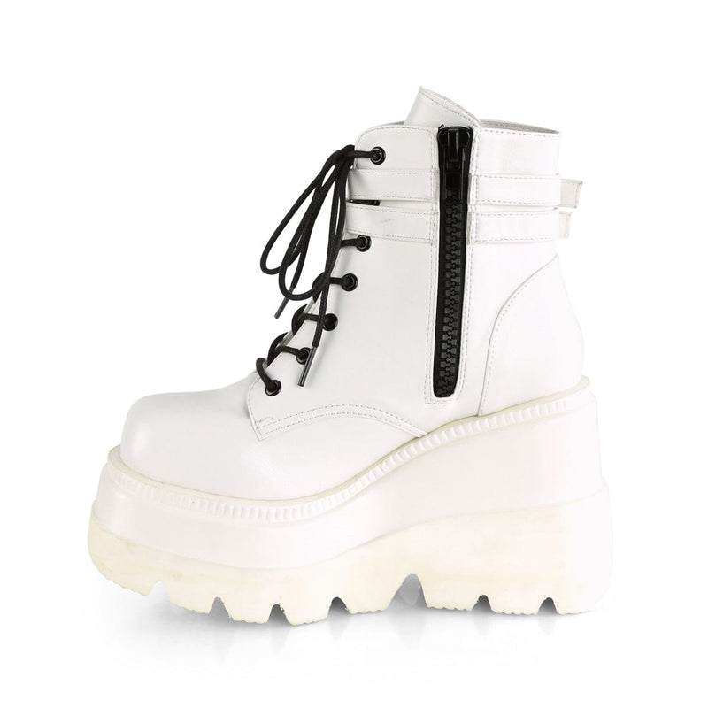 Demonia SHAKER-52 Ankle Boot (White Vegan Leather)
