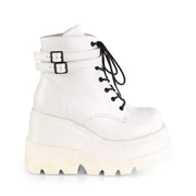 Demonia SHAKER-52 Ankle Boot (White Vegan Leather)