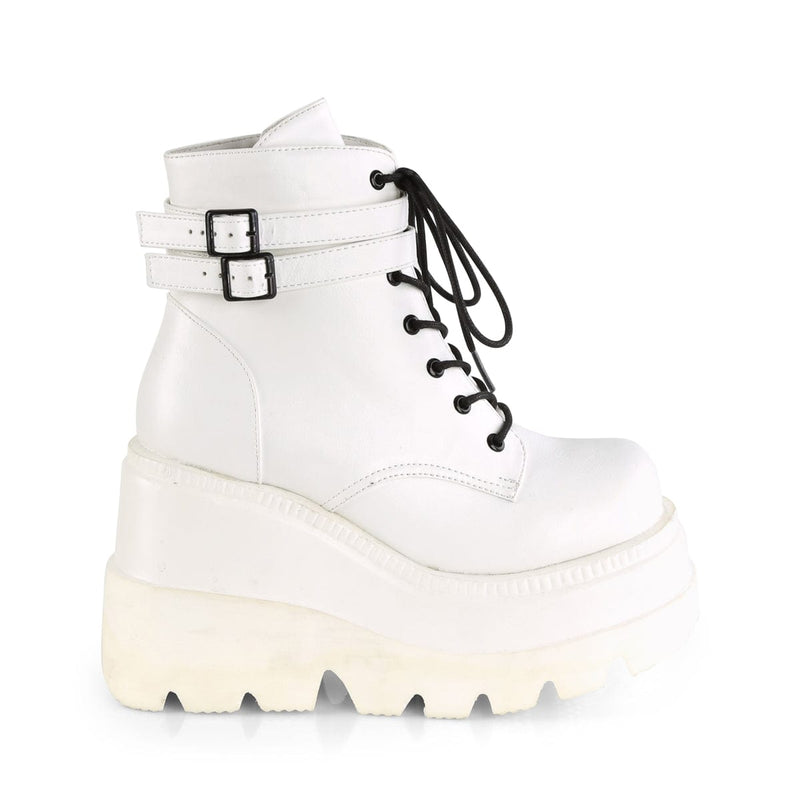 Demonia SHAKER-52 Ankle Boot (White Vegan Leather)