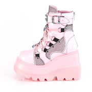 Demonia SHAKER-60 Ankle Boot (Baby Pink Hologram)