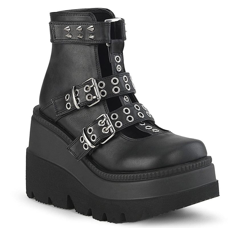 Demonia SHAKER-62 Ankle Boot (Black Vegan Leather)