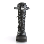 Demonia SHAKER-70 Mid-Calf Boot (Black Vegan Leather)
