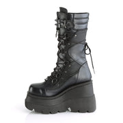 Demonia SHAKER-70 Mid-Calf Boot (Black Vegan Leather)