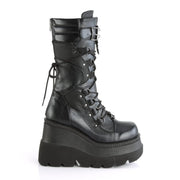 Demonia SHAKER-70 Mid-Calf Boot (Black Vegan Leather)