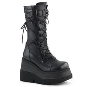 Demonia SHAKER-70 Mid-Calf Boot (Black Vegan Leather)