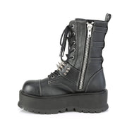 Demonia SLACKER-165 Mid-Calf Boot (Black Vegan Leather)