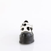 Demonia SLACKER-23 Mary Jane (Black-White Vegan Leather)