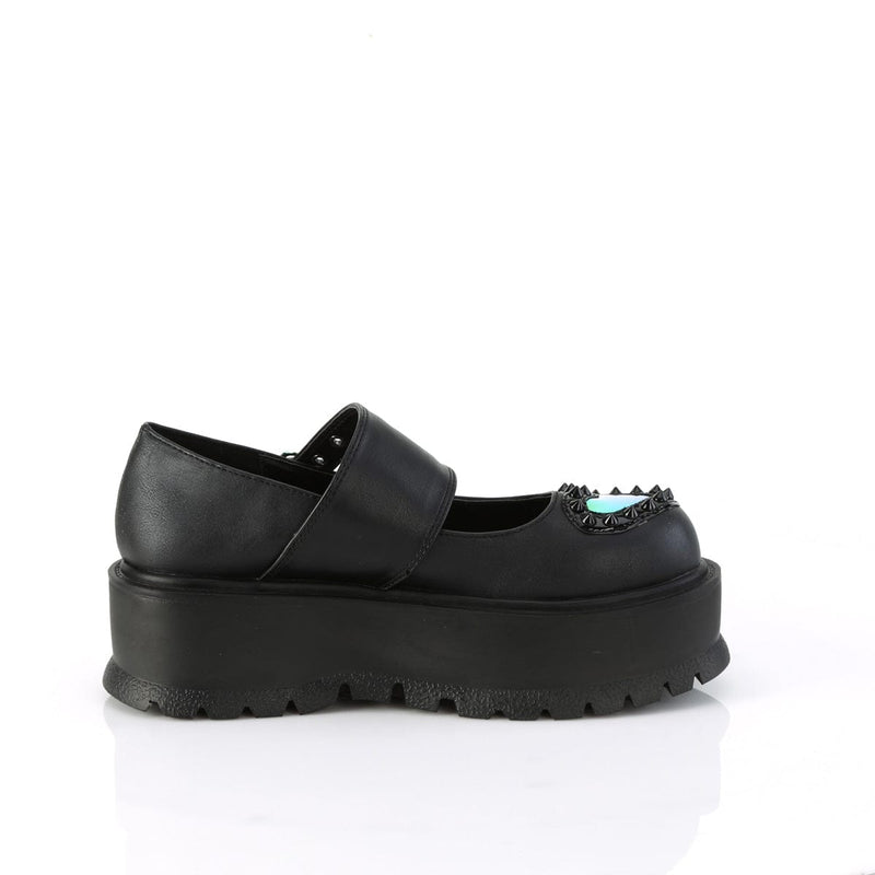 Demonia SLACKER-25 Mary Jane (Black Vegan Leather)