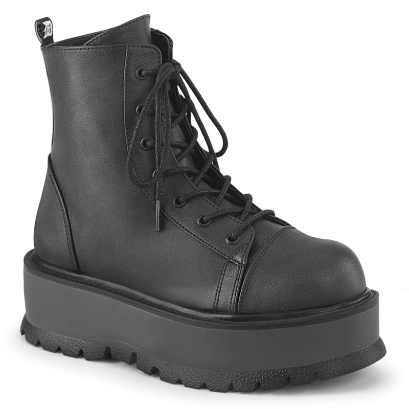 Demonia SLACKER-55 Ankle Boot (Black Vegan Leather)
