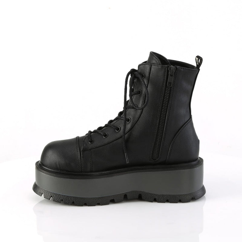 Demonia SLACKER-55 Ankle Boot (Black Vegan Leather)