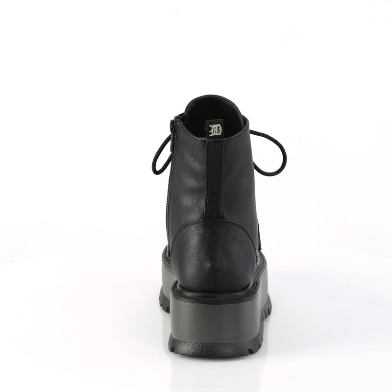 Demonia SLACKER-55 Ankle Boot (Black Vegan Leather)
