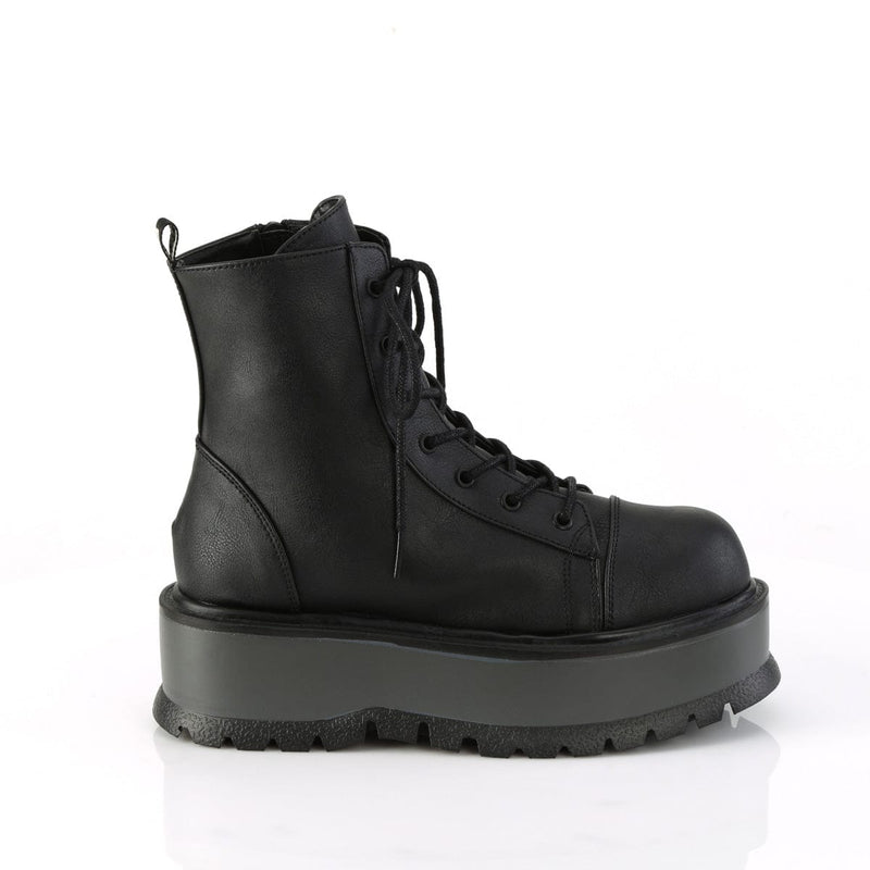 Demonia SLACKER-55 Ankle Boot (Black Vegan Leather)