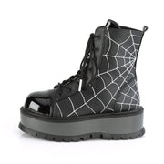 Demonia SLACKER-88 Ankle Boot (Black Vegan Leather- Patent)