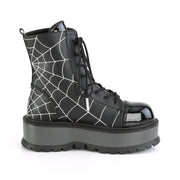 Demonia SLACKER-88 Ankle Boot (Black Vegan Leather- Patent)