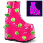 Demonia SLAY-77 Ankle Boot (UV Neon Pink-Neon Green)