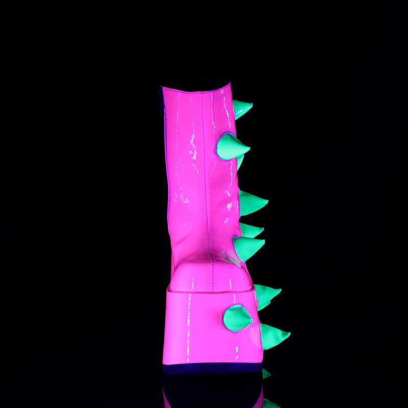 Demonia SLAY-77 Ankle Boot (UV Neon Pink-Neon Green)