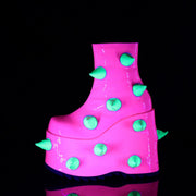 Demonia SLAY-77 Ankle Boot (UV Neon Pink-Neon Green)