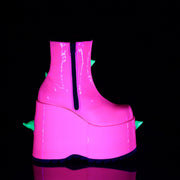 Demonia SLAY-77 Ankle Boot (UV Neon Pink-Neon Green)