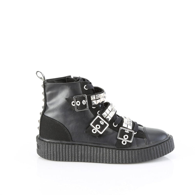 Demonia SNEEKER-225 Sneaker (Black Canvas-Vegan Leather)