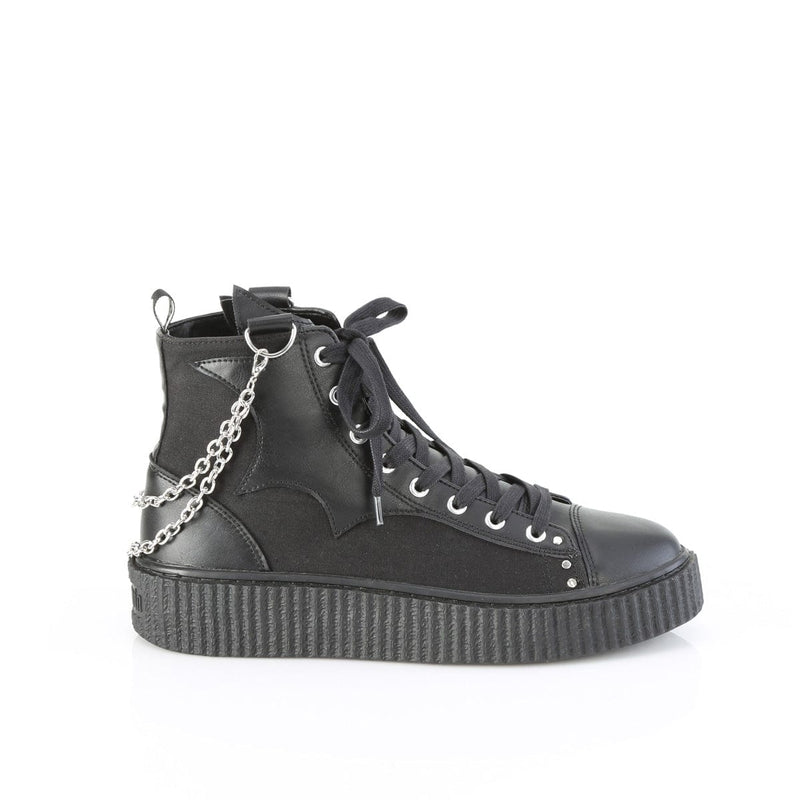 Demonia SNEEKER-230 Sneaker (Black Canvas-Vegan Leather)