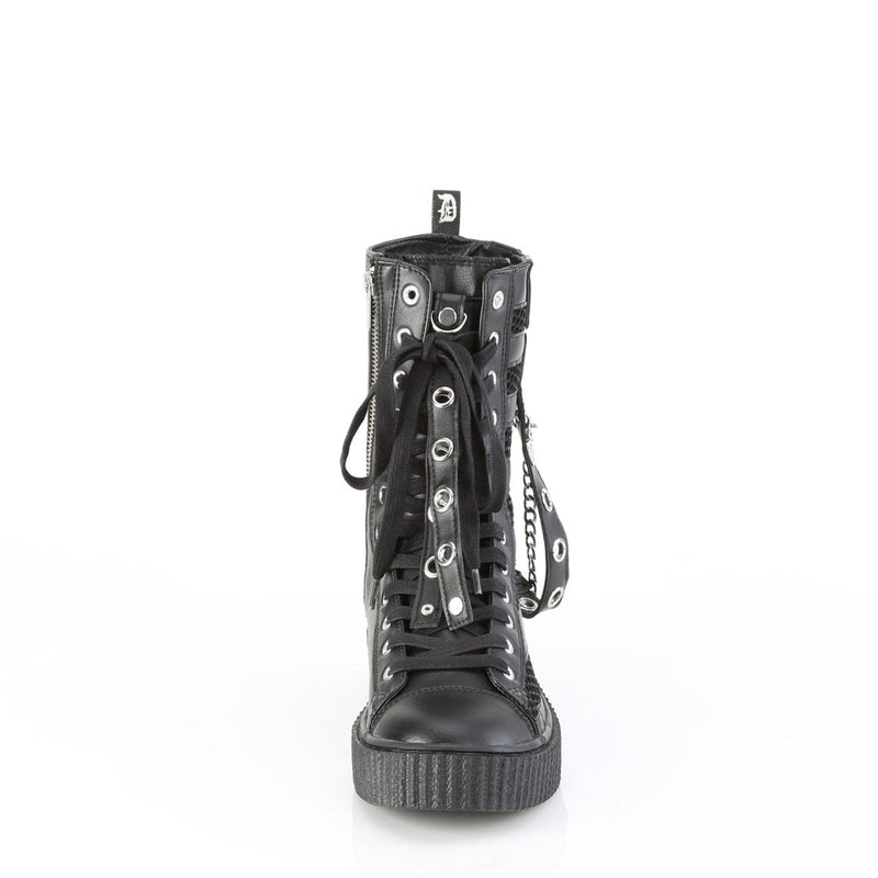 Demonia SNEEKER-325 Sneaker (Black Vegan Leather-Fishnet)