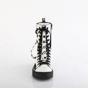 Demonia SNEEKER-325 Sneaker (White Vegan Leather-Fishnet)