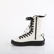 Demonia SNEEKER-325 Sneaker (White Vegan Leather-Fishnet)