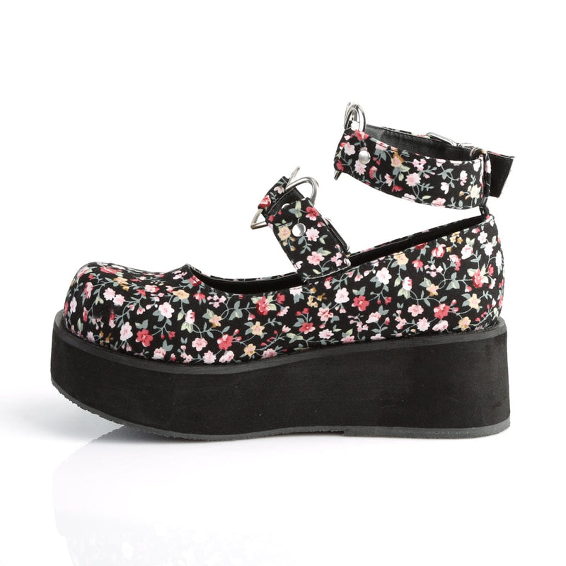 Demonia SPRITE-02 Mary Jane (Floral Fabric)