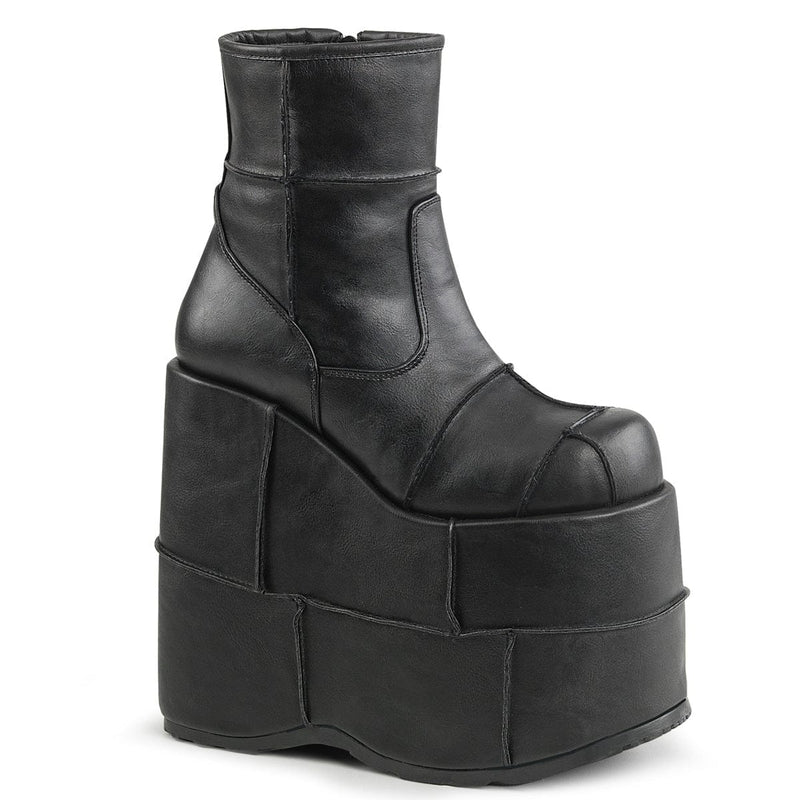 Demonia STACK-201 Ankle Boot (Black Vegan Leather)