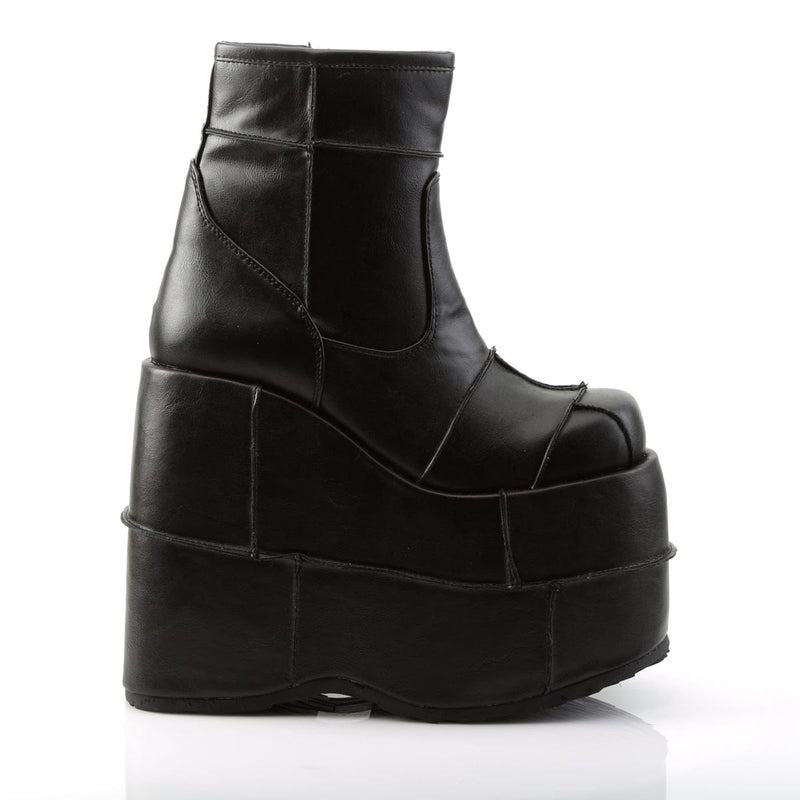 Demonia STACK-201 Ankle Boot (Black Vegan Leather)